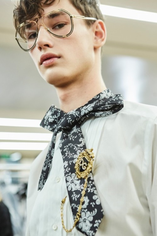 justdropithere:
“Dion Gerbers - Backstage at Dolce & Gabbana, FW18
”