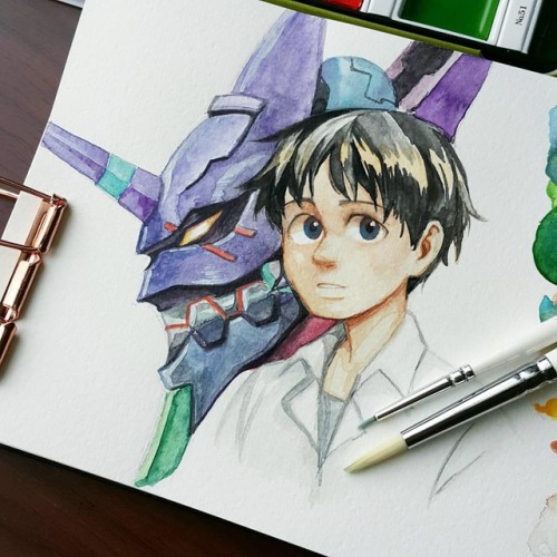 Baka Shinji. Earlier I thought his eyes were brown, but after watching the series again it turned ou