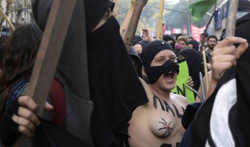 micdotcom:  Incredible photos show the massive protest against gender violence in Argentina Thousands of people took to the streets across Argentina on Wednesday to protest gender-based violence after the murder of Chiara Paez, a 14-year-old who was