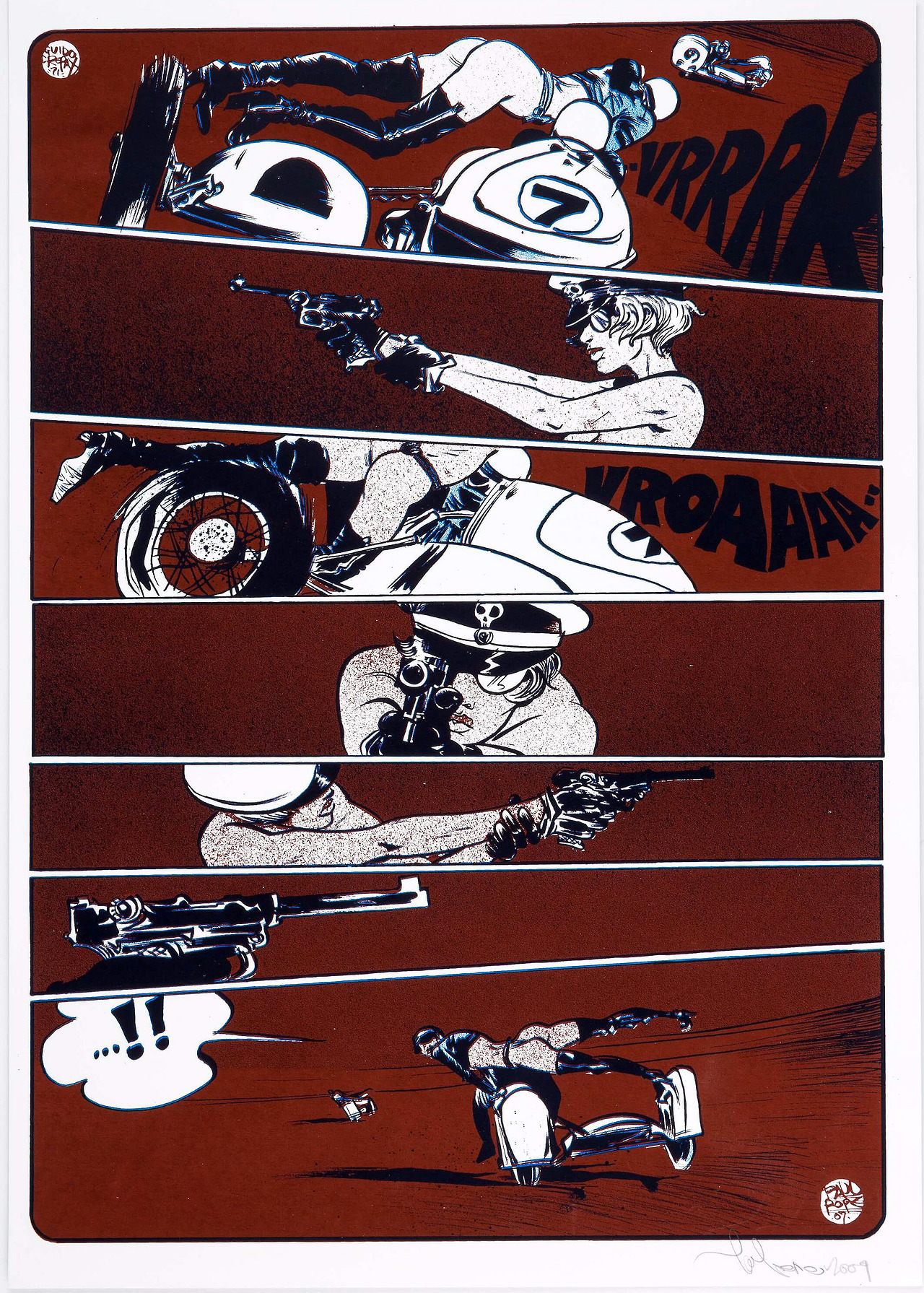 thebristolboard:Two versions of Paul Pope’s homage to Guido Crepax, published by Nakatomi