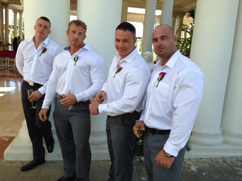 xcomp:  Not your typical wedding party! In the top pic that’s Frank McGrath on