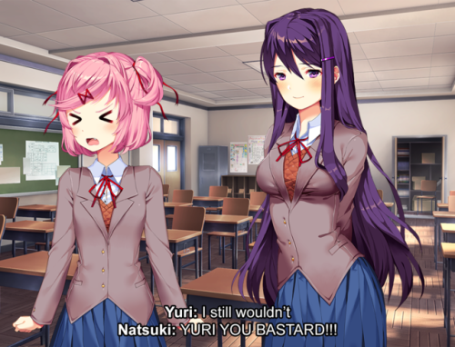 dokidokiliteraturegirls: Monika: Natsuki had to take the rest of the day off for undisclosed re