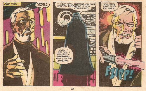 the-spinner-rack:Obi-Wan & Vader (by Howard Chaykin & Steve Leialoha from Star Wars # 4: 197