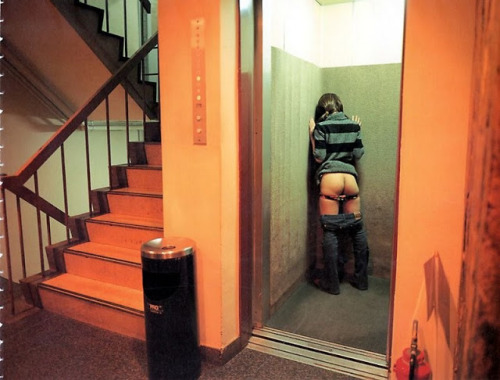 firmhandsir: Made to do corner time in the lift for two hours so everyone who used it could see her shame.   Nice.