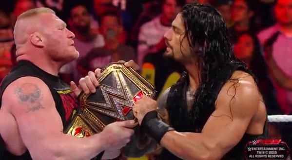 Brock and Reigns tug-of-war