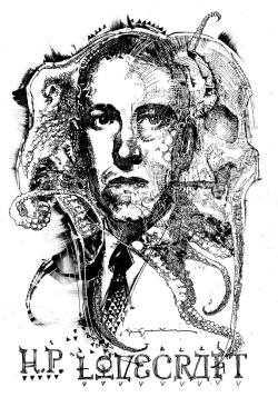 brianmichaelbendis:  H.P. Lovecraft, by Bill Sienkiewicz