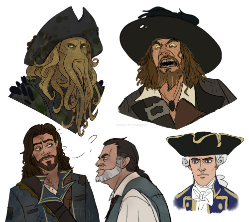 nataliedecorsair: Capt. Jack Sparrow and Capt. Hector Barbossa - frenemies forever UPD - I drew a bu