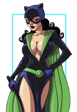 swelltits:  As Catwoman body matured, she had trouble sneaking past men in the night. Good thing she found a new calling!