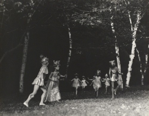 fragrantblossoms:Nell Dorr.  Children in costume among birches, ca. 1964.