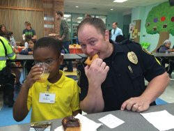 swagintherain:    Dear police officers, stop exploiting Black kids for publicity stunts! Cops invade the safe space of a Black boys in order to further his own agenda. That’s not healthy for anyone involved! Do they really think that this will help