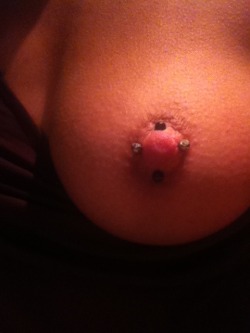 blacindian:  piercednipples:  Another perfect one by regular anonymous submitter C, who got these done two days ago. Congratulations, and thank you!  Somebody asked about knowing when your piercing is healed… I’ve had mines for 6 months now also and