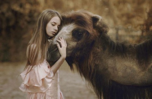 m-e-d-i-e-v-a-l-d-r-e-a-m-s: Magical shots of girls interacting tenderly with wild animals  Pho