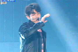 baehkkyun:  black haired baek in pink suit x black leather jacket  