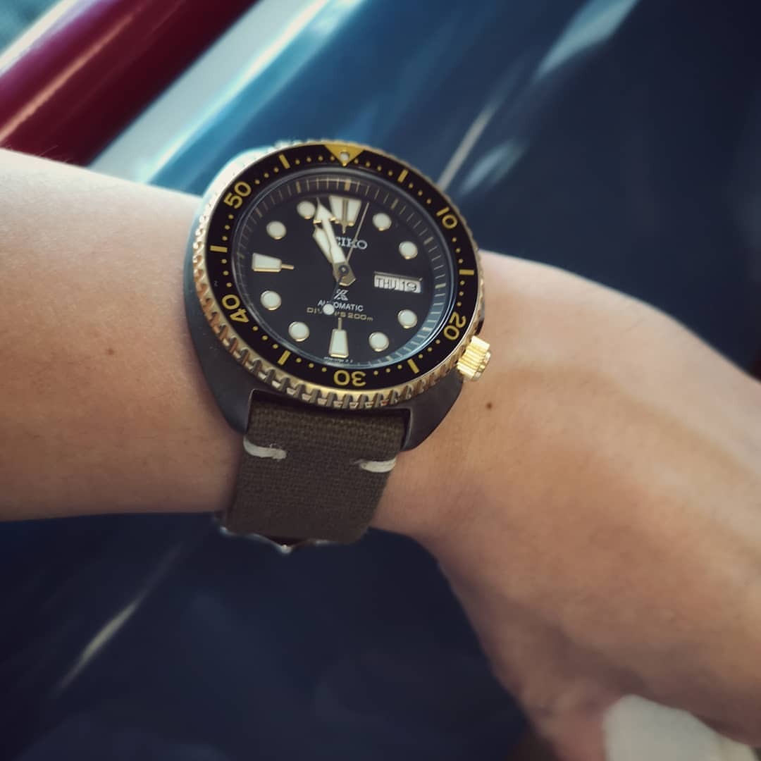 the anecdotal — Seiko Prospex Black Gold Turtle SE SRPD46K1 on...