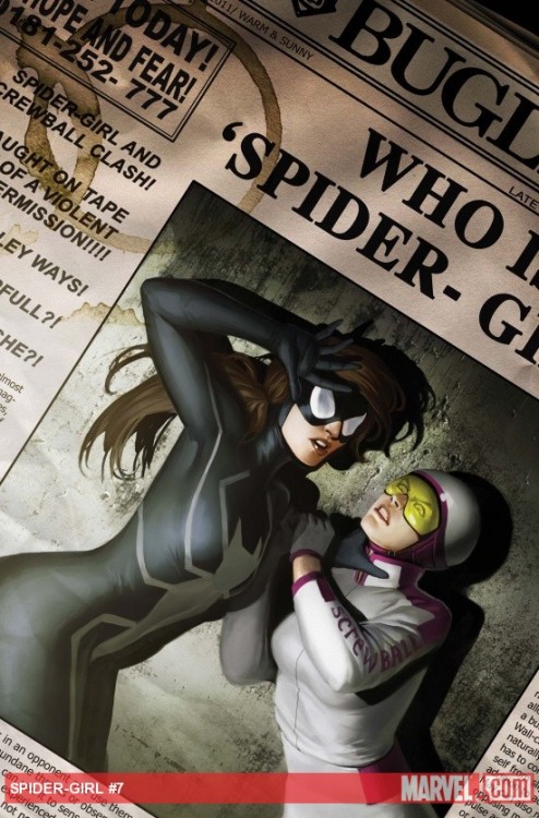 thegeekcritique:Anya Sofia Corazon is a fictional half Mexican and half Puerto Rican superheroine in the Marvel Comics Universe. She initially went by the pseudonym Araña, but later changed to using Spider-Girl.