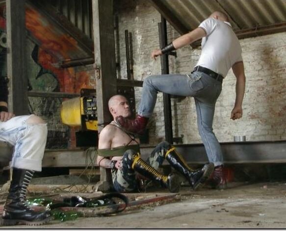 skinhead2:  Skin pig tastes a real oxblood savage in preparation for his skin boot