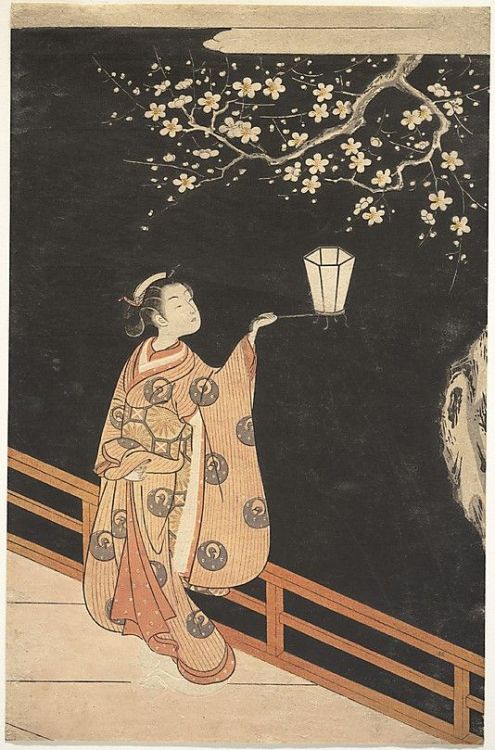 dummy-kanji:(vía Woman Admiring Plum Blossoms at Night Suzuki Harunobu (Japanese, 1725–1770) Period: Edo period (16… | Arte giapponese, Illustrazioni, Stampe giapponesi) 