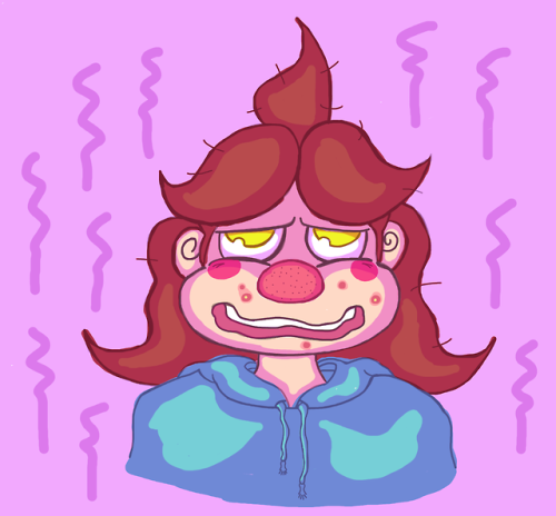 Thought I’d throw this one up here! Here’s my OC Nelly having a really bad day with her skin problem