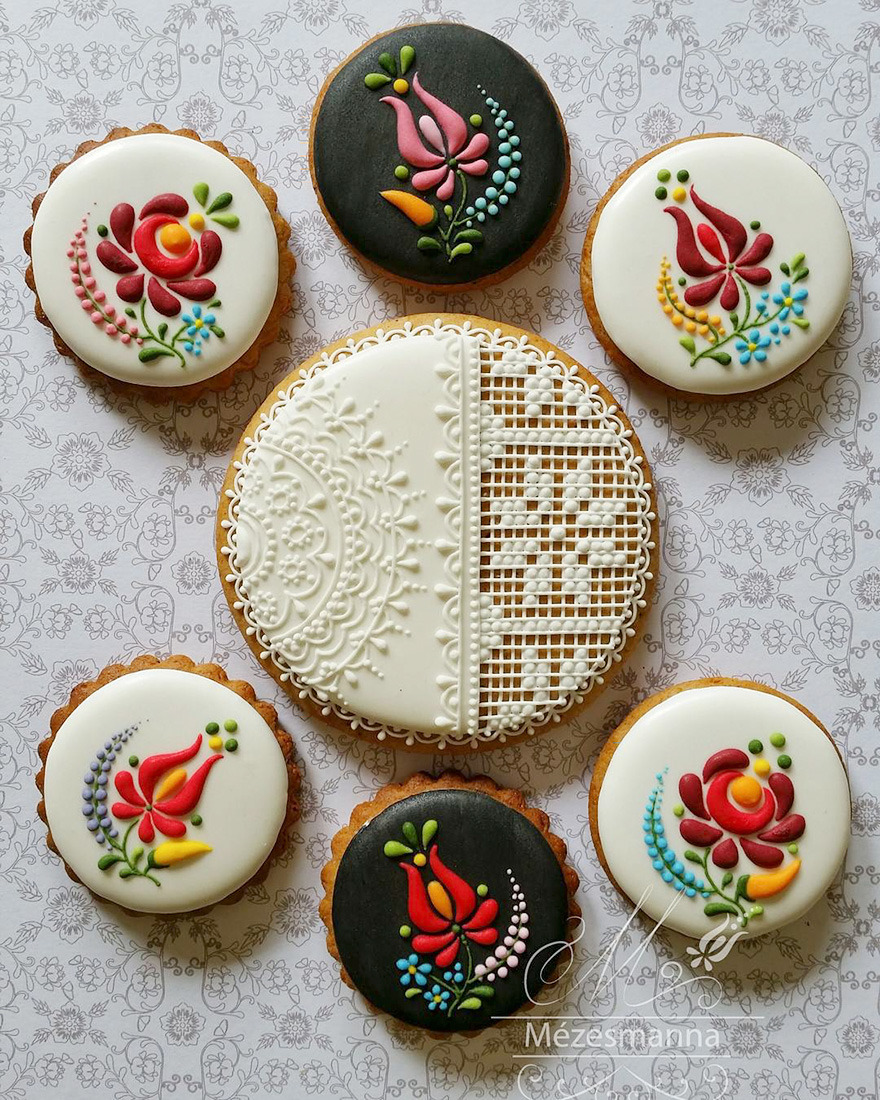 foodffs:  Hungarian Chef Turns Ordinary Cookies Into Stunning Embroidery-Inspired