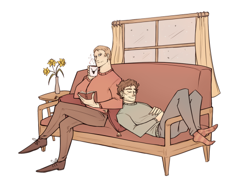 chetom:  - Beautiful Domesticity - [   Well you went left and I went rightAs the moon hung proud and brightYou would have loved it here tonight   ] I was in the mood for some fluff ~ Have some domestic Hannigram post S3 because I can !   (ﾉ◕ヮ◕)ﾉ*:･ﾟ✧