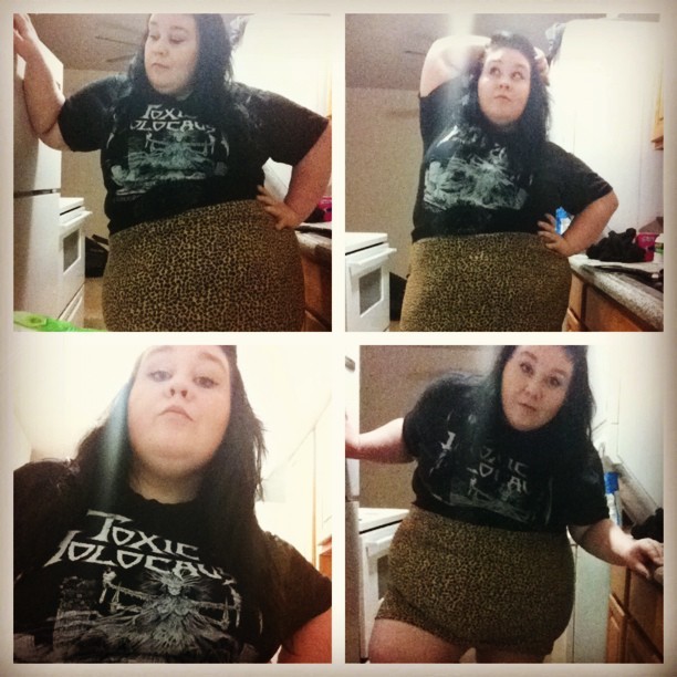 fatfancies:  just a fat babe in her boyfriends metal shirt :)  #toxicholocaust #fatshion