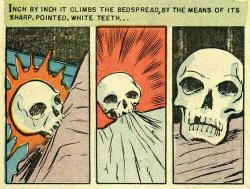 aerthworm:when it’s bedtime and i call my pet skull up onto the california king 