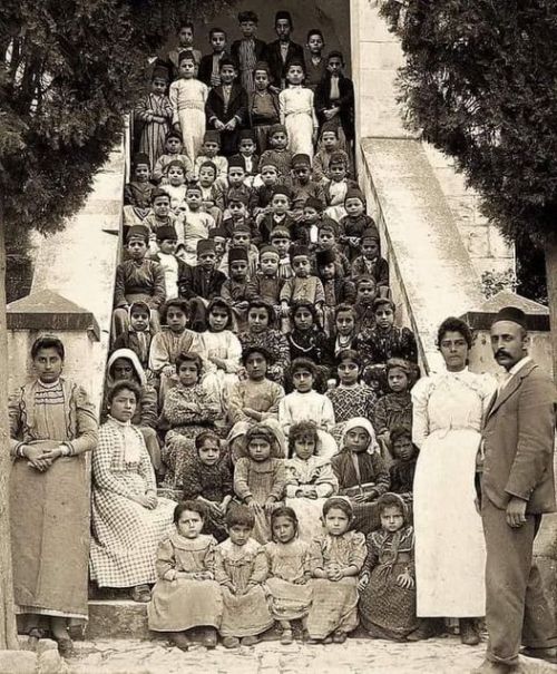 Schoolchildren in Nablus, Palestine in 1903.