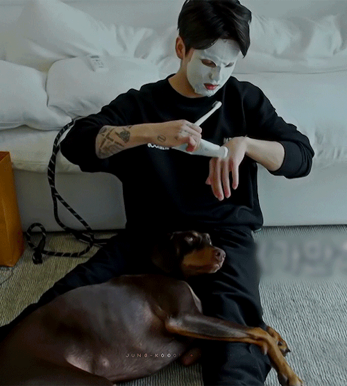 Look At Bam Comfortably Lying In Between Jungkooks Legs 