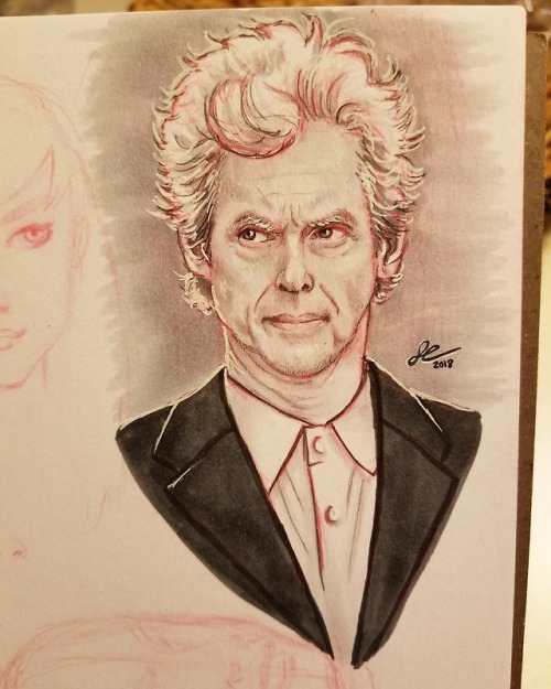 Sketches. Peter Capaldi Doctor and Cardinal Copia from Ghost.