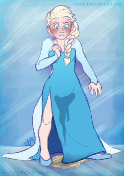 manbabies: A commission for circuscarnie, featuring Elsa in her wetting dress… get it??? :V :V :V 