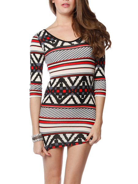 Papaya Clothing Online :: FAIR ISLE PATTERN BODYCON DRESS by ...