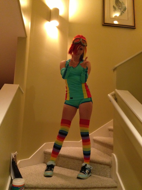 stunnerstatus:  Damn, so I heard you guys like this cosplay. (Even though it’s not done??) Must be 20% cooler than I thought. Rainbow Dash, ready to party crash. 