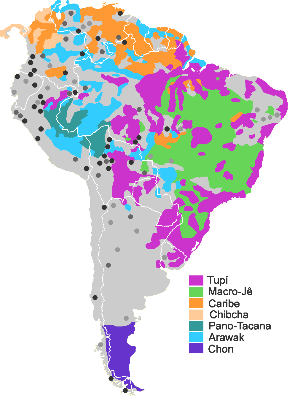 tropylium:mapsontheweb:Extenisve linguistic families of South America (more than