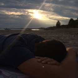 ipoetried:  this is going to sound gross and sappy and messy and thrown together but this man drove me to the beach just so he could watch the sunset with me even though he had worked an eleven hour day at his construction job and every inch of his body