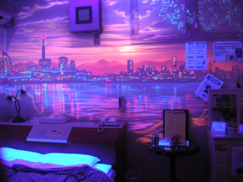 imagination:Black light love hotel room in Tokyo