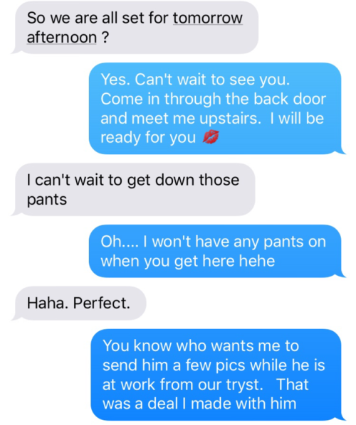 sluttytext: hersecretadventures: This evenings chat with Steve. Can’t wait till tomorrow. The 