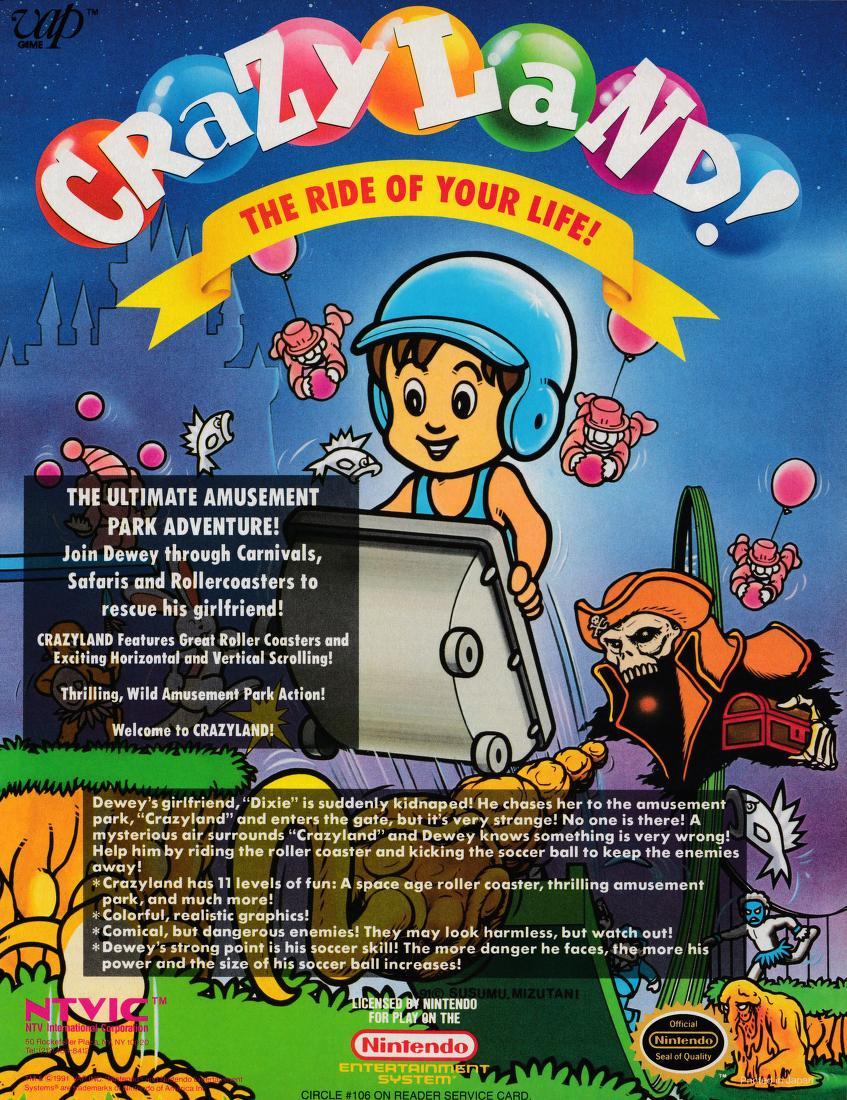 Video Game Print Ads — 'Crazyland' 'The Trolls Crazyland'] [NES]...