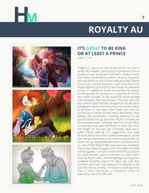 crisall:  Hijack Monthly: May Celebrate your newfound summer with this months issue.   Featured Artist tomoesinferno​   Editors Pick   i-have-serious-brainfreeze   Fanfics Pluviophile by Hijacked-adventures Frozen Dragon by Vexcintdream Hijack Prince