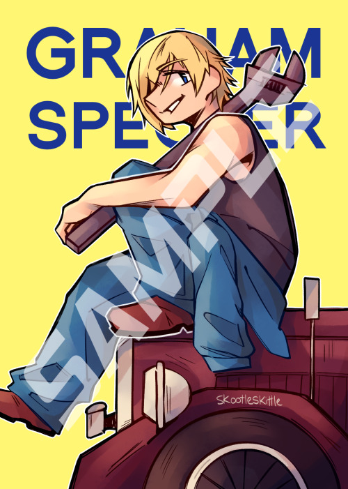 skootleskittle: my graham print for the @baccano-zine! pre-orders close *tomorrow* so please do chec