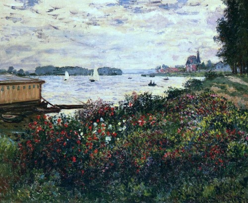 artimportant:  Claude Monet - Riverbank at Argenteuil, 1877