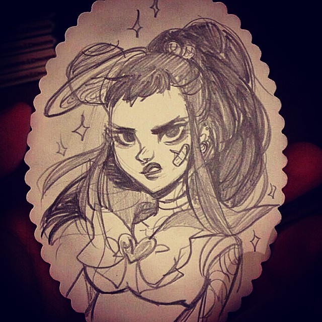 thetarrpit:  💀⚡️sailor jupiter⚡️💀 (I love drawing her with a snarl!)