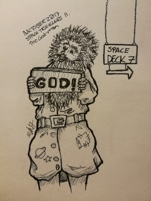  Inktober Day 11 - Space Travelers: The God-man. 