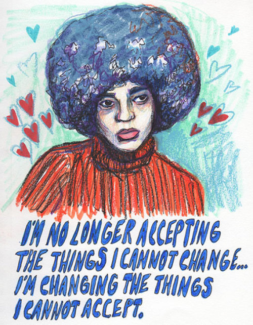 Angela Davis by TheWindIsCrying source: www.etsy.com/listing/521806845/angela-davis-5x7-print