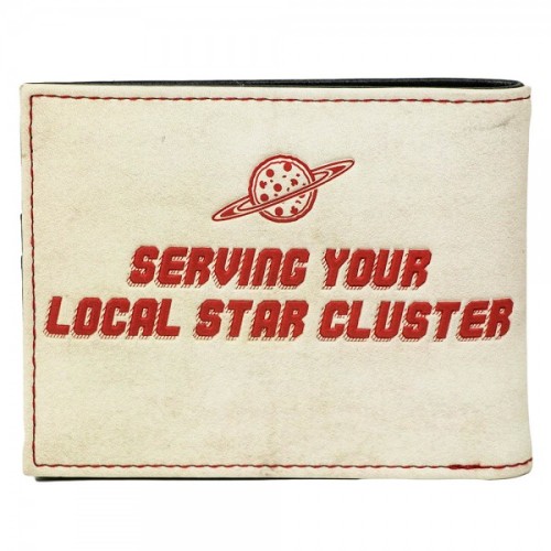 10knotes:  Wicked Clothes presents: the Toy Story Pizza Planet Wallet!This officially licensed Toy Story wallet reads: “Pizza Planet Delivery Shuttle Navigator”. On the reverse, it states: “Serving Your Local Star Cluster”. The wallet was made