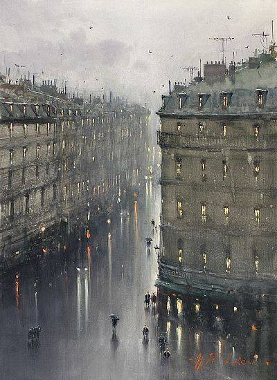 forevernoon:  Paris in the Rain  Watercolor porn pictures