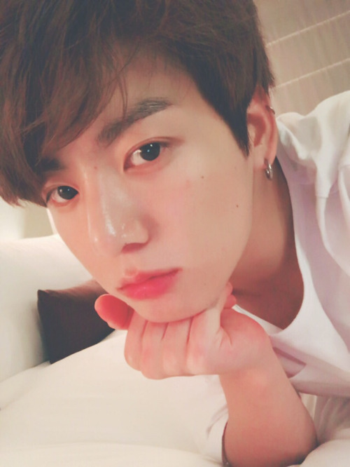 Jungkook In White Shirts + Red Lips