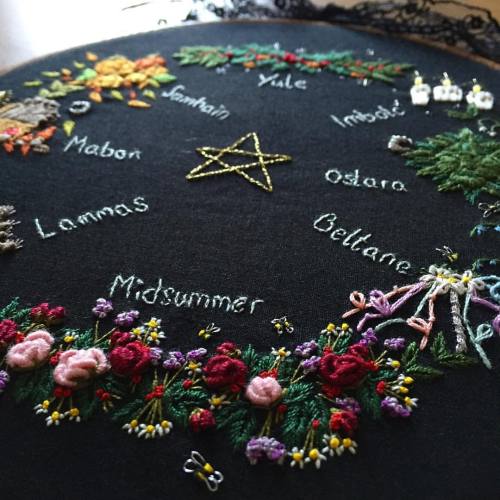 theoldcuriosityshop:This 8" embroidered PAGAN YEAR WHEELwill be available to purchase in my sho