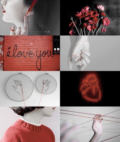 firelemonade: asian myth aesthetic: red string of fate  The two people connected by the red thread a