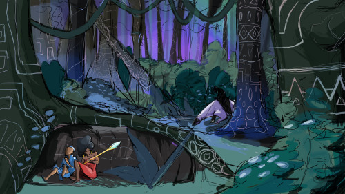 a glimpse at the background for the upcoming teaser. we wanted an other worldly feel to the forest. 