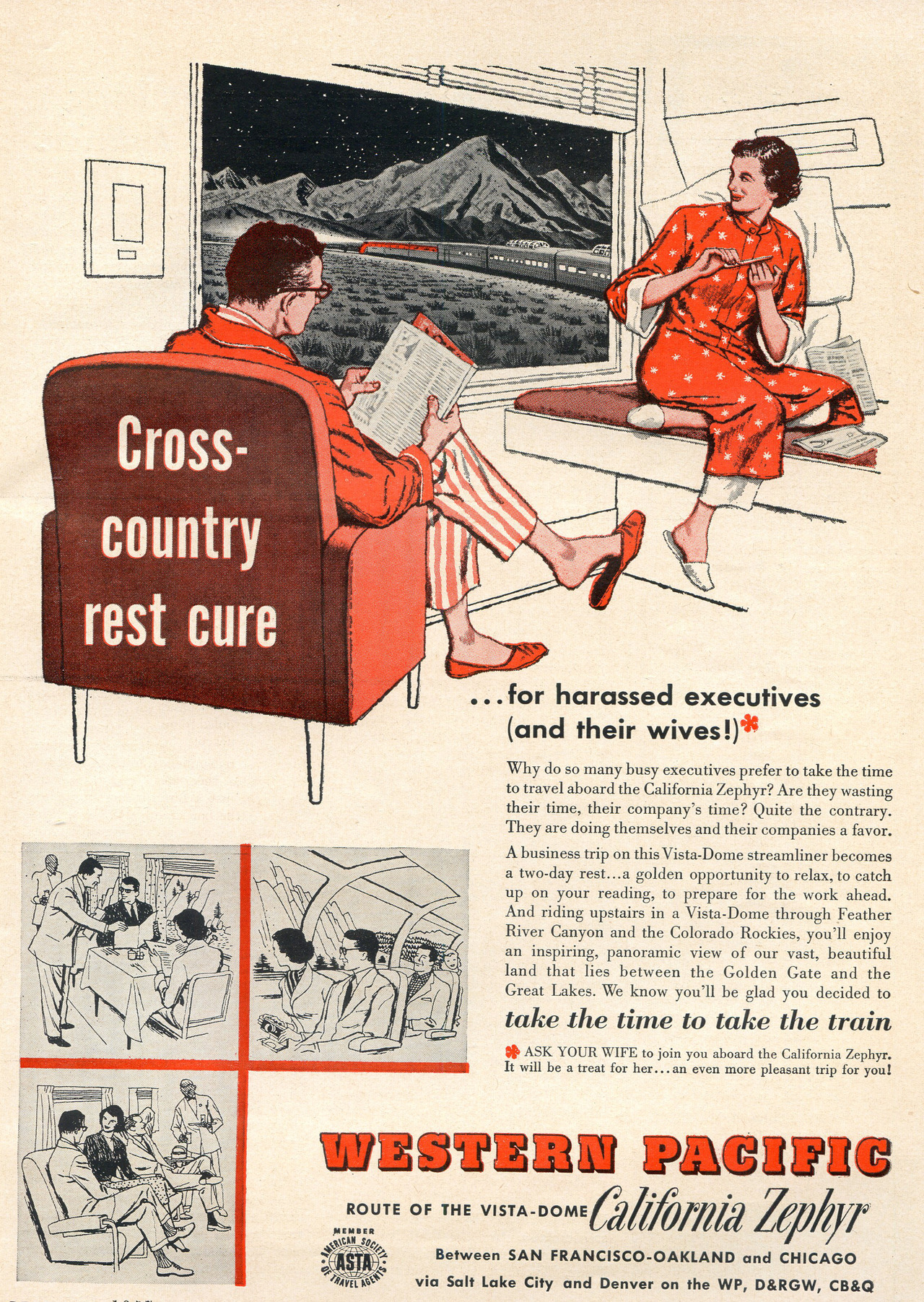 Western Pacific Railroad - published in Sunset - December 1957